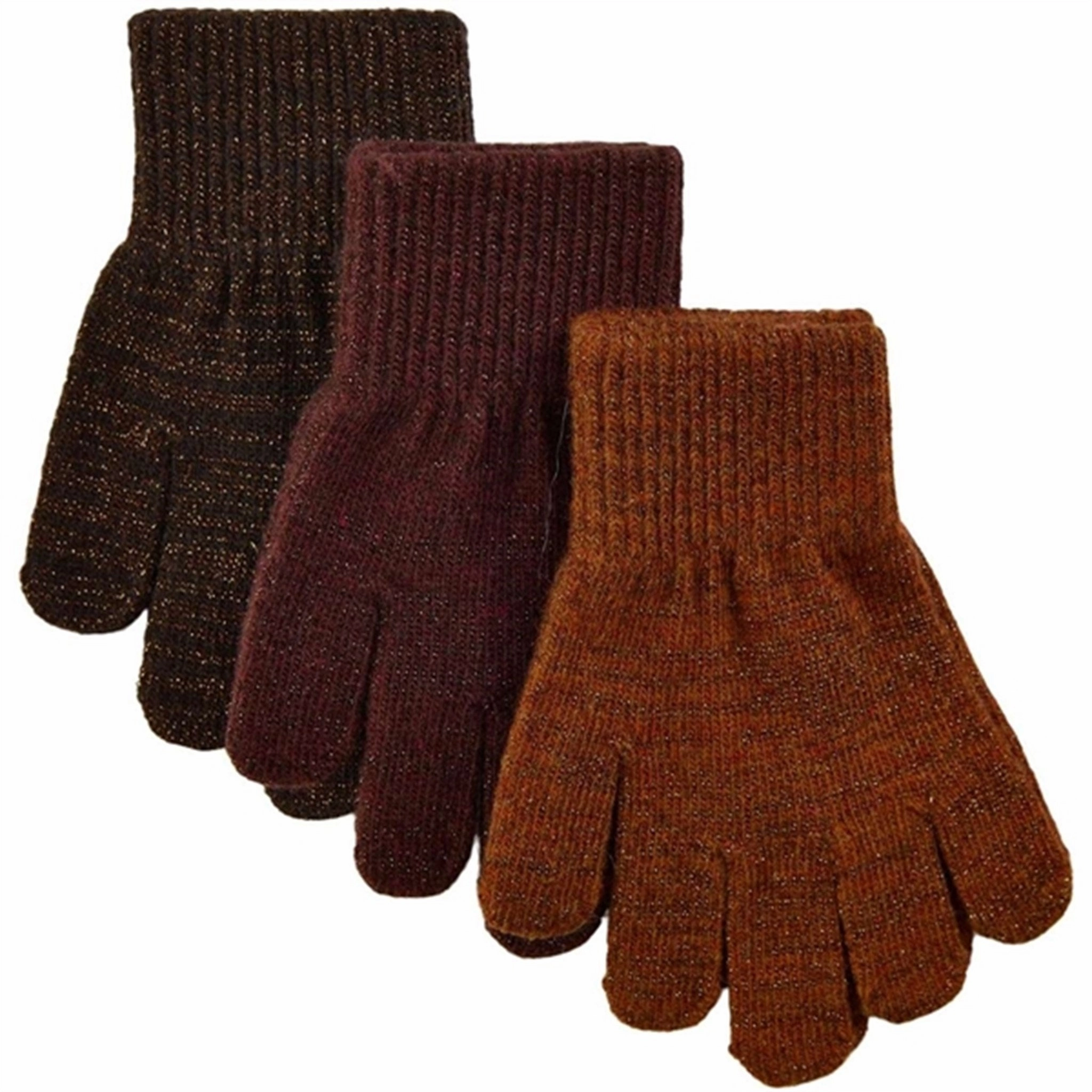 Must-Have Clearance Exclusive Online Offer Mikk-Line Magic Gloves W/Lurex 3-Pack Decadent Chocolate Ginger Bread Java