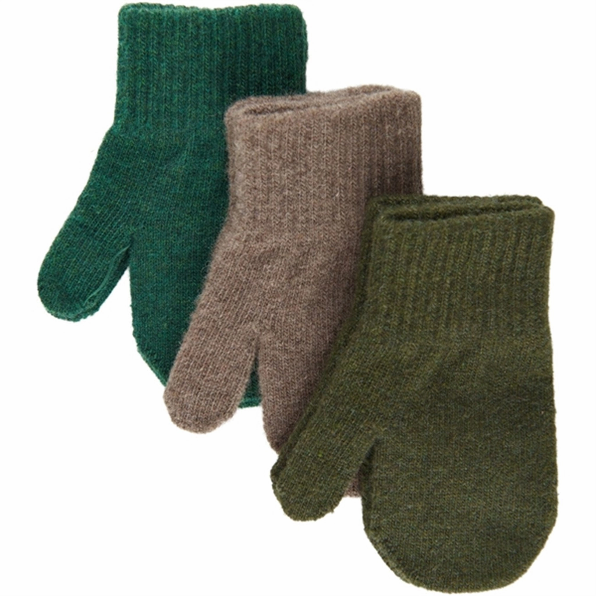 Mega Discount Event Weekend Flash Offer Mikk-Line Magic Mittens 3-Pack Beech-Slate Black-Evergreen