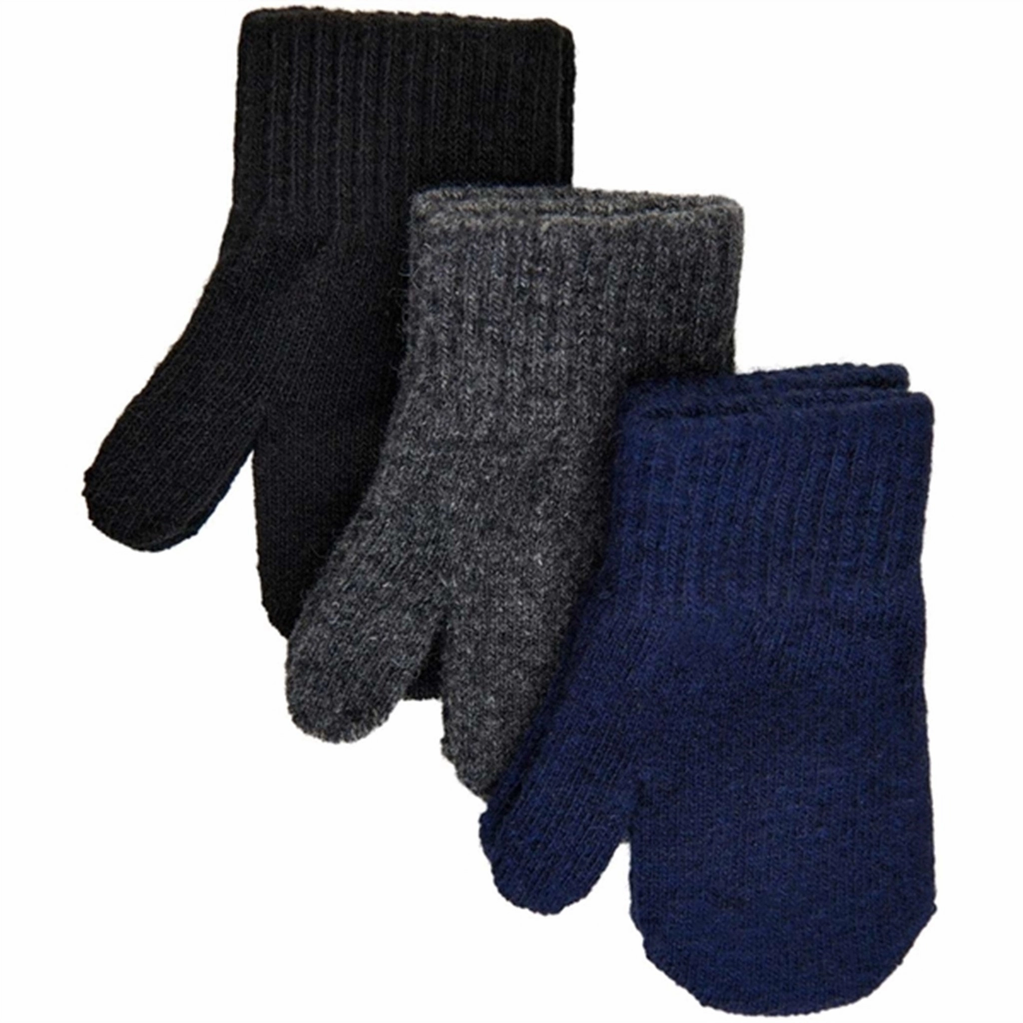 Trending Today Steal Mikk-Line Magic Mittens 3-Pack Bluenights Antrazite Black Pack