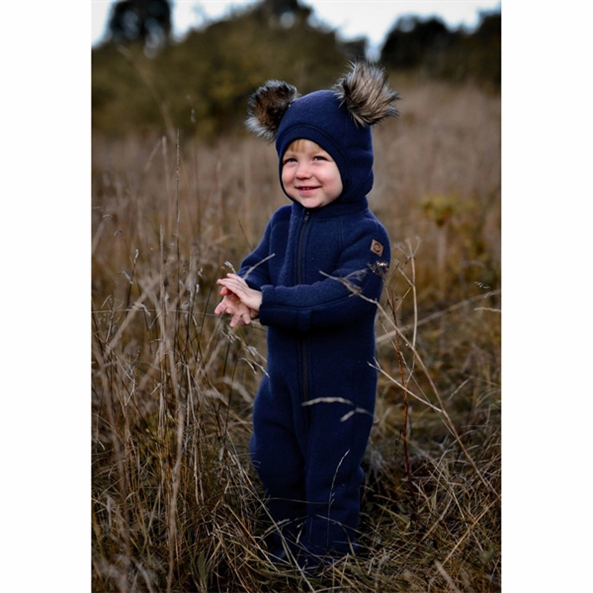 Mikk-Line Wool Balaclava With Pom Pom Blue Nights Perfect Gift Offer Weekend Flash Offer