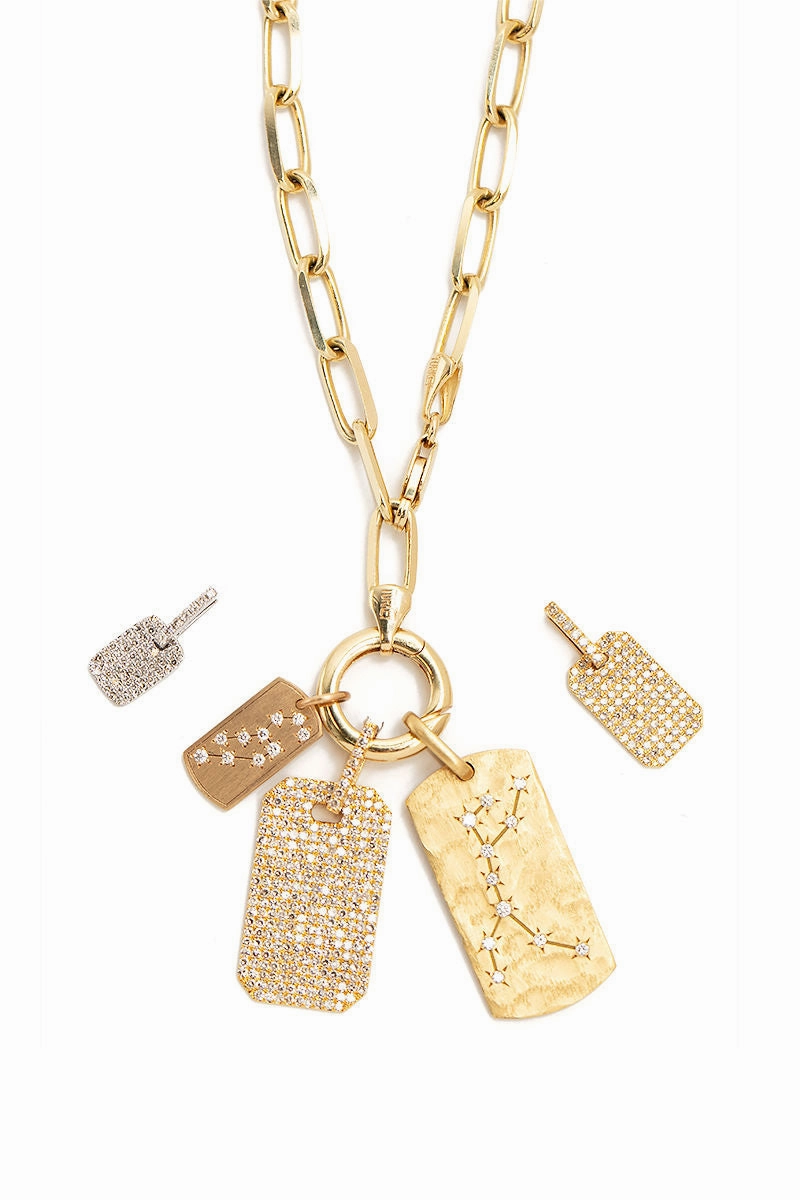 Mini Diamond Constellation Id Tag In Yellow Gold Today Only Hot Sale