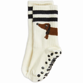 Mini Rodini Offwhite Dog Anti-Slip Socks Hot Sale Alert Best Deal Alert