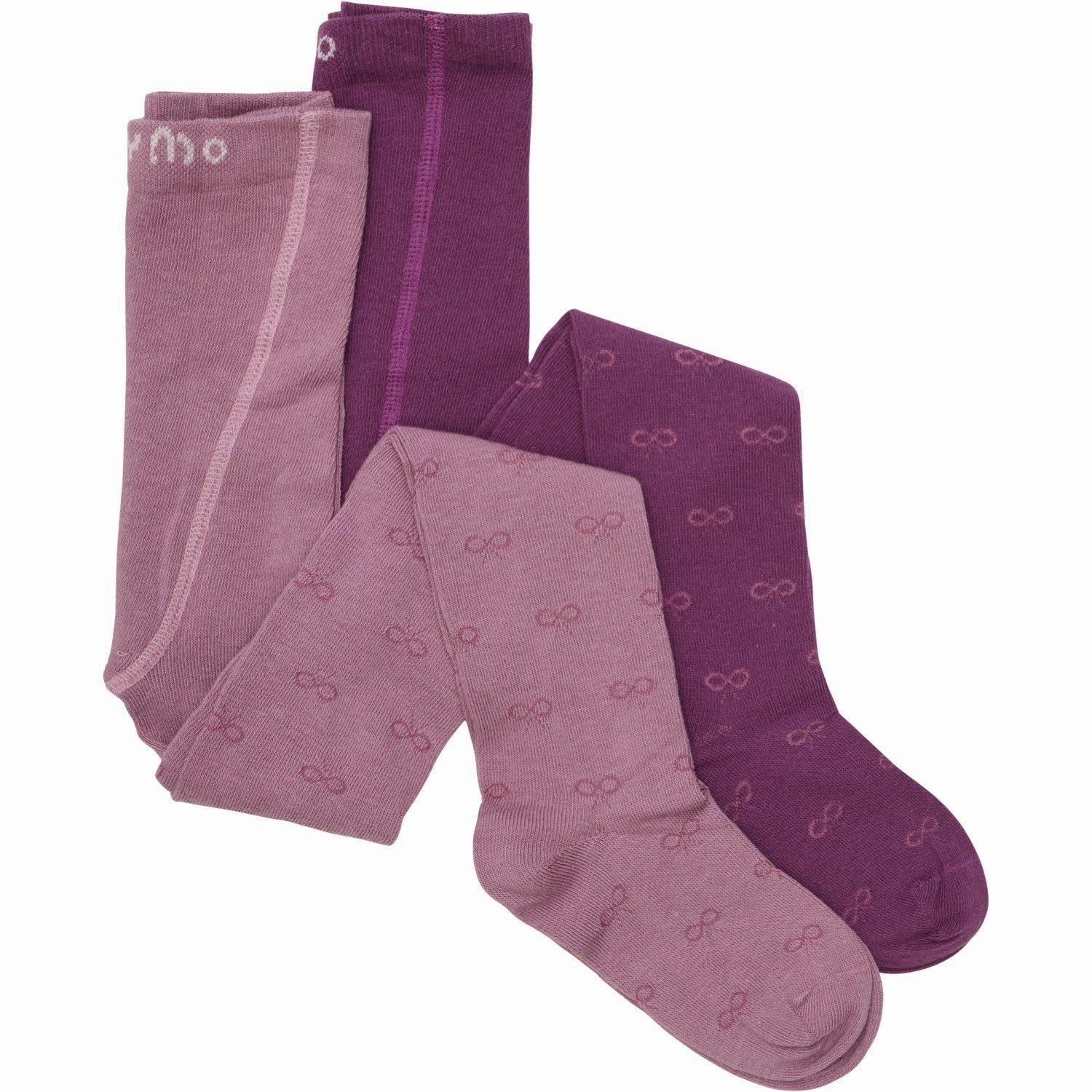 Save Big Online Minymo Mauve Orchid 2-Pack Stockings W. Pattern