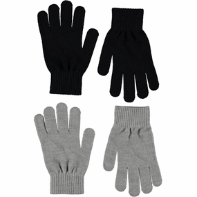 Daily Clearance Deal Molo Grey Melange Kiddy 2-Pack Gloves