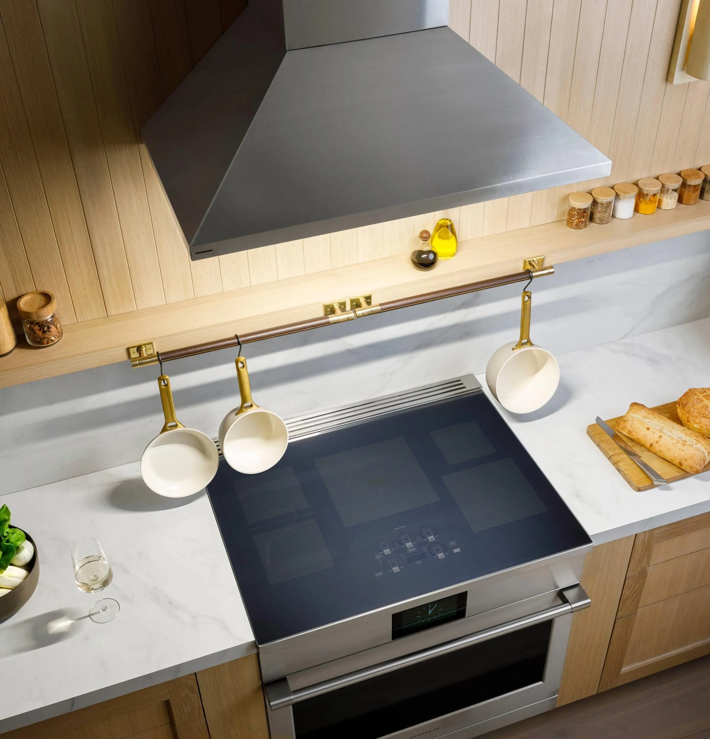 Monogram ZVWS481SRSS Monogram 48" Wall-Mounted Pyramid Chimney Vent Hood With Air Quality Sensors BLOWER SOLD SEPARATELY