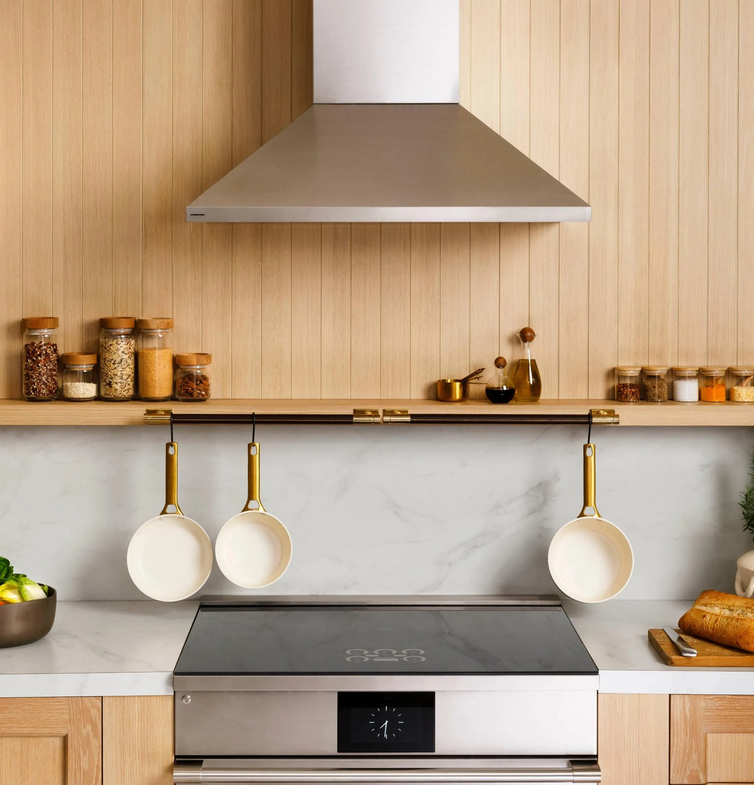 Monogram ZVWS481SRSS Monogram 48" Wall-Mounted Pyramid Chimney Vent Hood With Air Quality Sensors BLOWER SOLD SEPARATELY