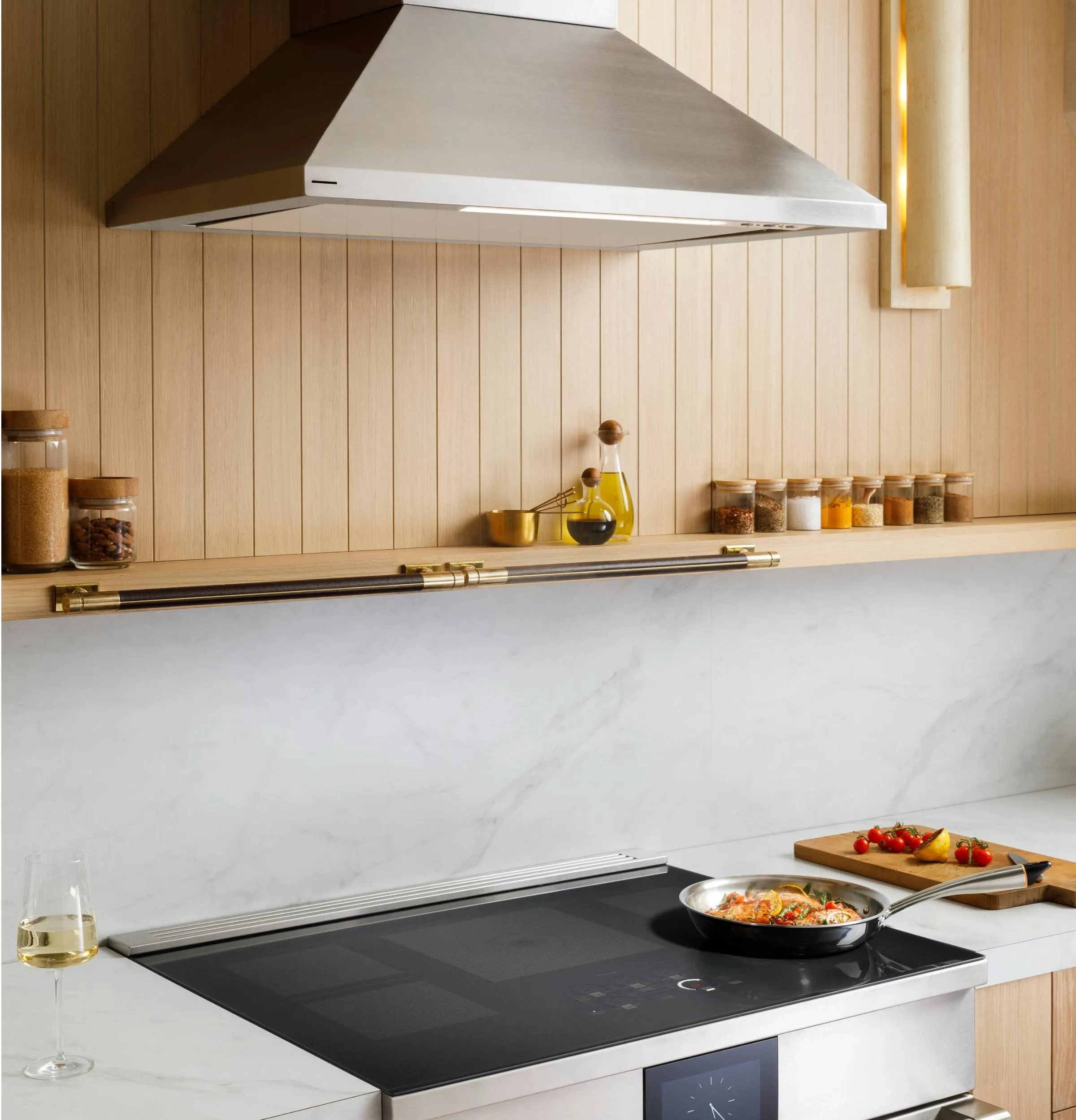 Monogram ZVWS481SRSS Monogram 48" Wall-Mounted Pyramid Chimney Vent Hood With Air Quality Sensors BLOWER SOLD SEPARATELY