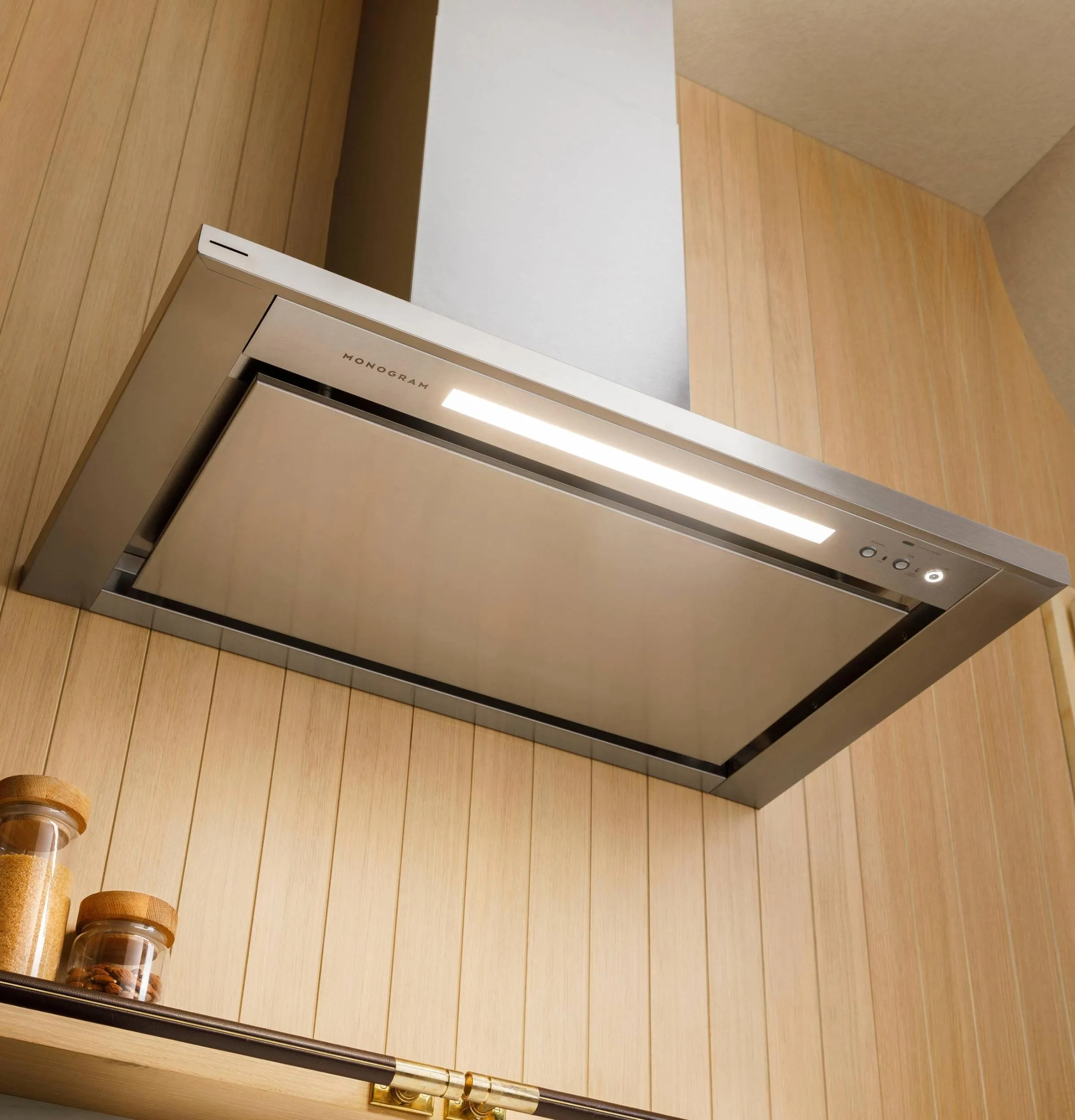 Monogram ZVWS481SRSS Monogram 48" Wall-Mounted Pyramid Chimney Vent Hood With Air Quality Sensors BLOWER SOLD SEPARATELY