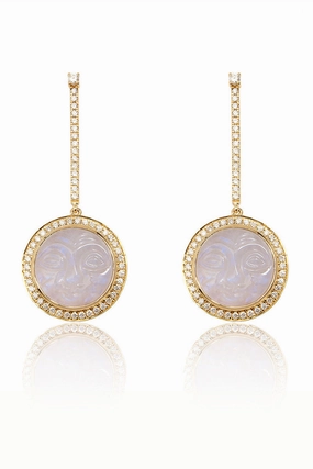 Trending Hot Deal Exclusive Savings Event Moonstone Man In The Moon Diamond Earrings