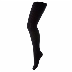 Weekend Specials Mp 128 Black Wool Rib Tights Black