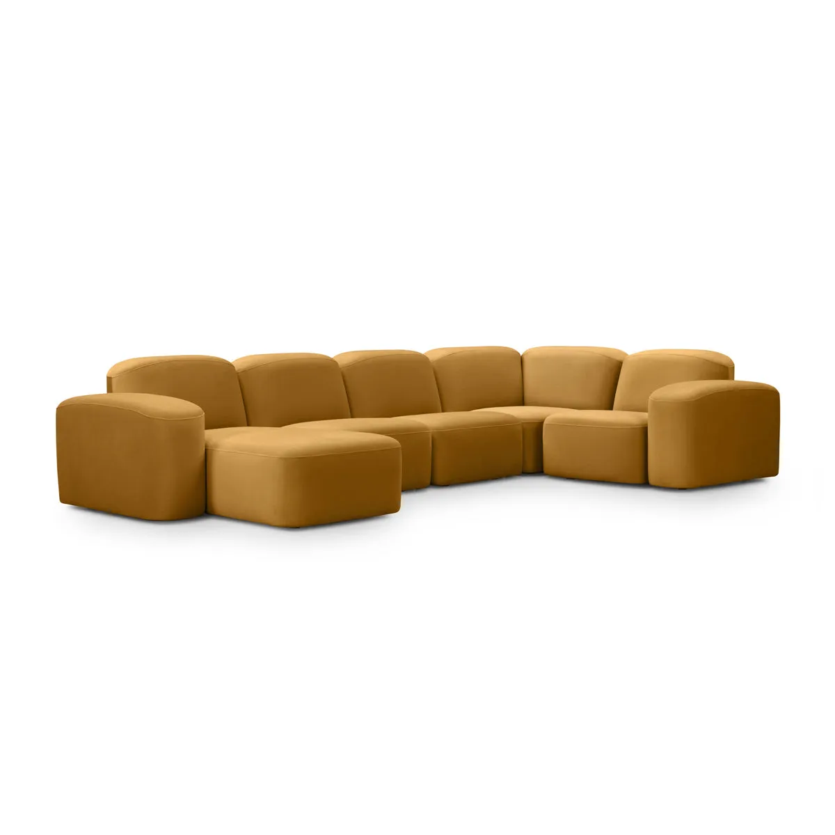 Muse 5 Piece LAF Modular Chaise Sofa (Malibu Almond)