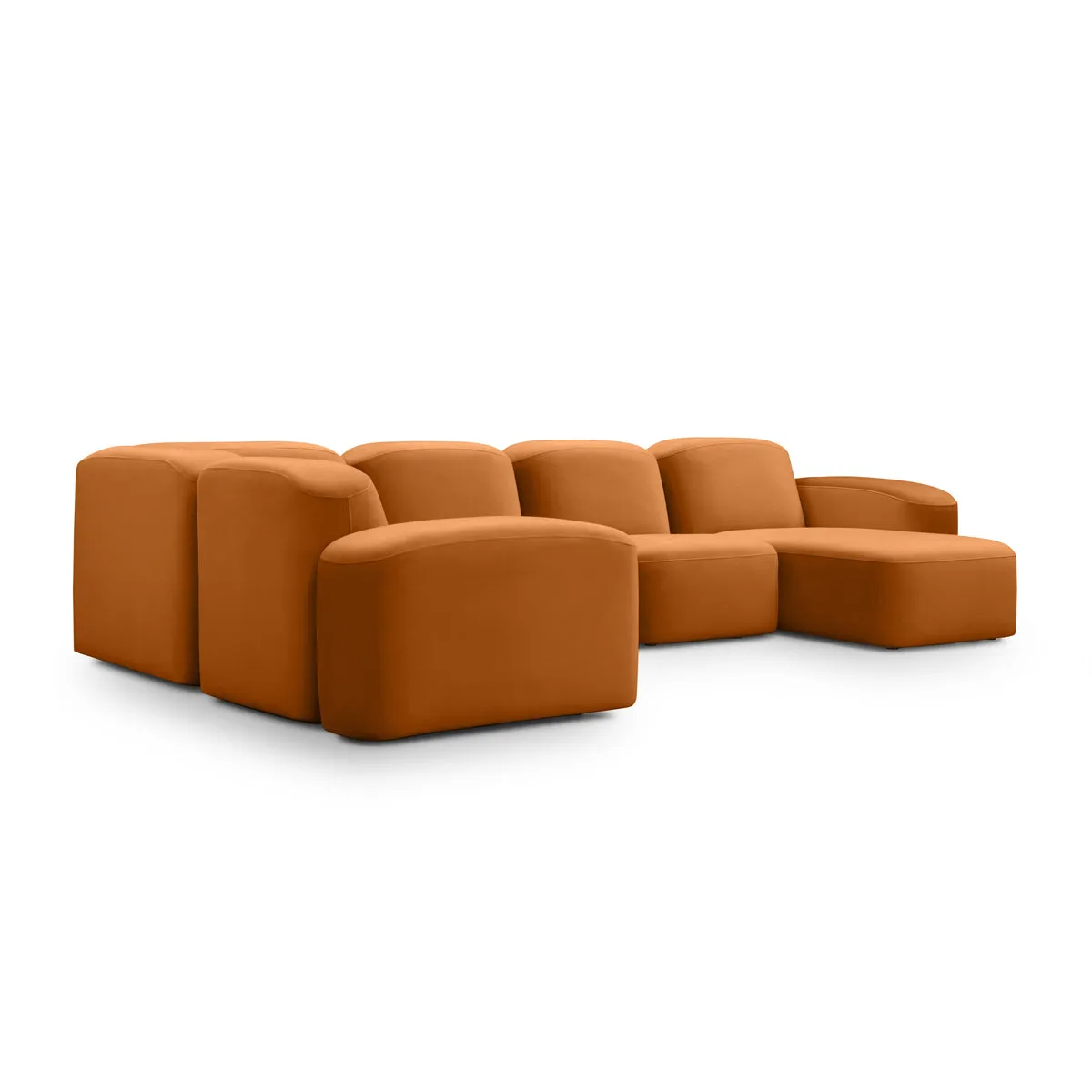 Muse 5 Piece RAF Modular Chaise Sofa (Malibu Caramel)