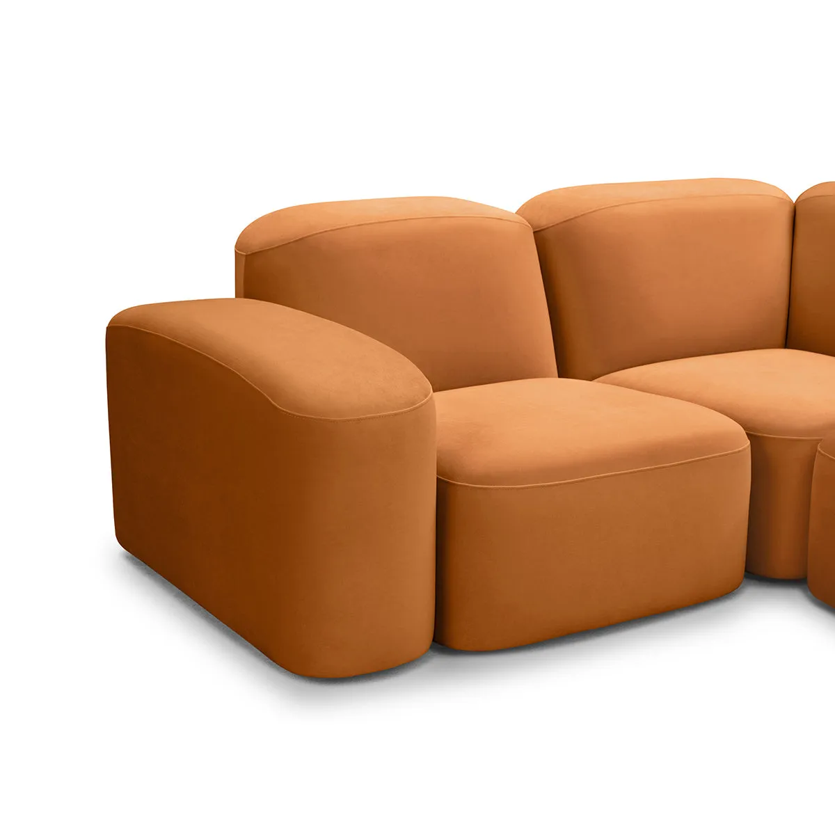 Muse 5 Piece RAF Modular Chaise Sofa (Malibu Caramel)