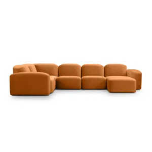 Muse 5 Piece RAF Modular Chaise Sofa (Malibu Caramel)