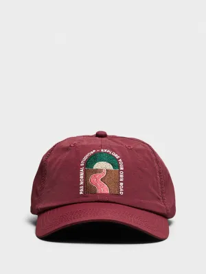 Off-Race Cap In Maroon New Arrival Discount Flash Sale Alert