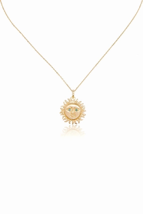 Green Diamond Sun Pendant Necklace Limited Stock Deals