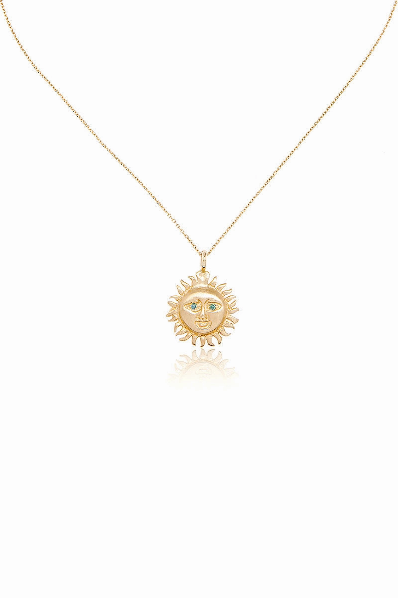 Green Diamond Sun Pendant Necklace Limited Stock Deals