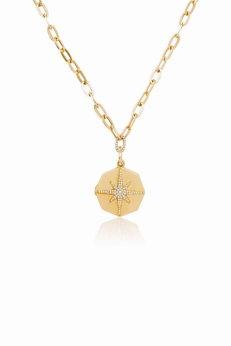 Jumbo Oval Link Chain With Diamond Stella Locket In Yellow Gold Shop the Savings Now