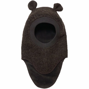 Huttelihut Balaclava Ears Wool Plys Dark Brown Special Surprise Sale