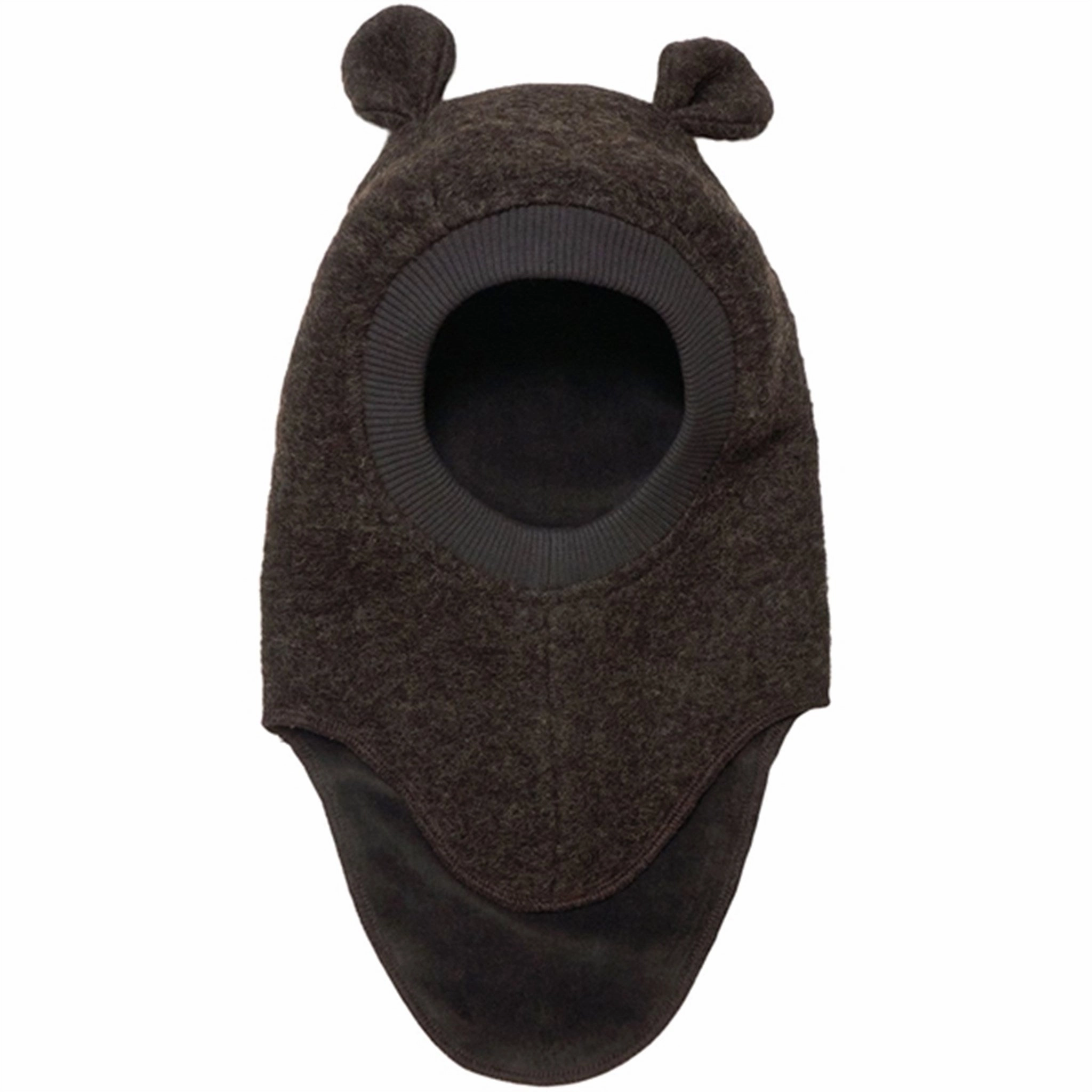 Huttelihut Balaclava Ears Wool Plys Dark Brown Special Surprise Sale