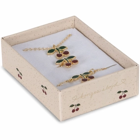 Konges Sljd Gold Cherry Jewelry Set Sweet Deal Inside Exclusive Online Discount