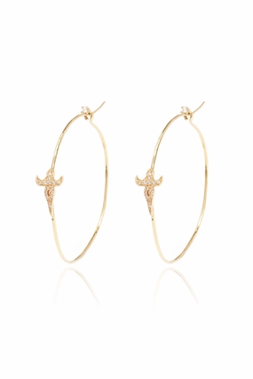 Large Diamond Goddess Hoops In 18K Yellow Gold Limited Stock Hot Deal