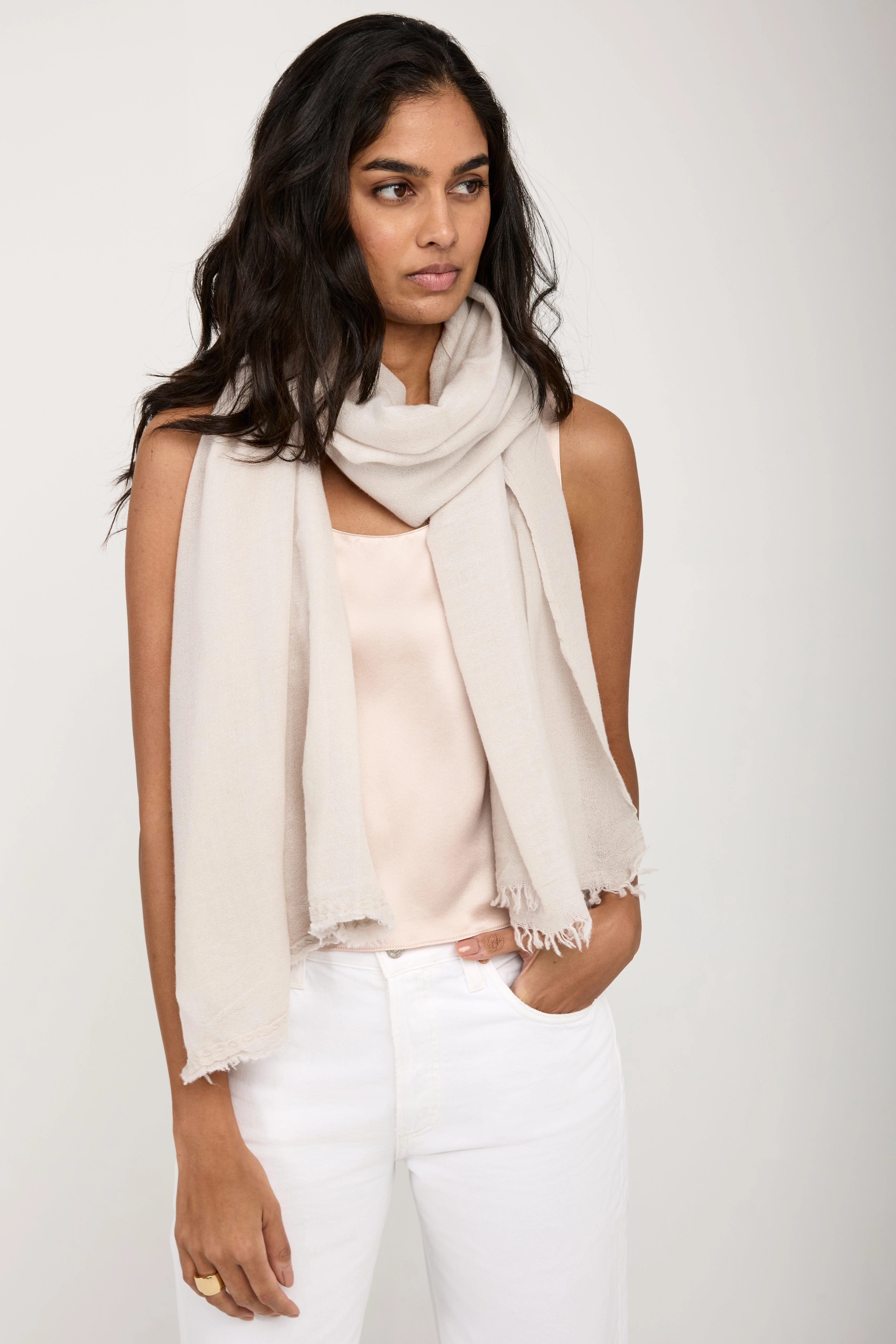 Net Cashmere Scarf In Sable Today Only Savings