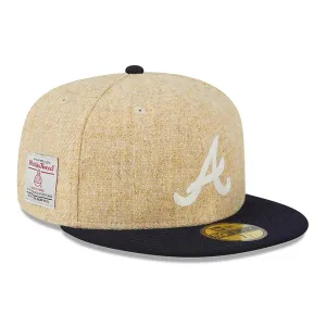 New Era 59Fifty Mlb Atlanta Braves Harris Tweed Two Tone / Grey Uv Fitted Cap Weekend Sale Special Todays Trending Deals