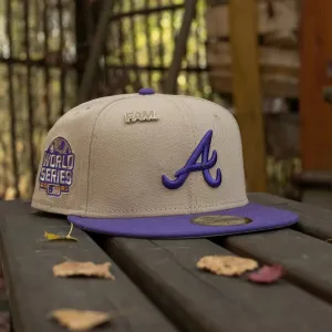 Instant Hot Deal New Era 59Fifty Mlb Atlanta Braves World Series 2021 Two Tone / Grey Uv Fitted Cap