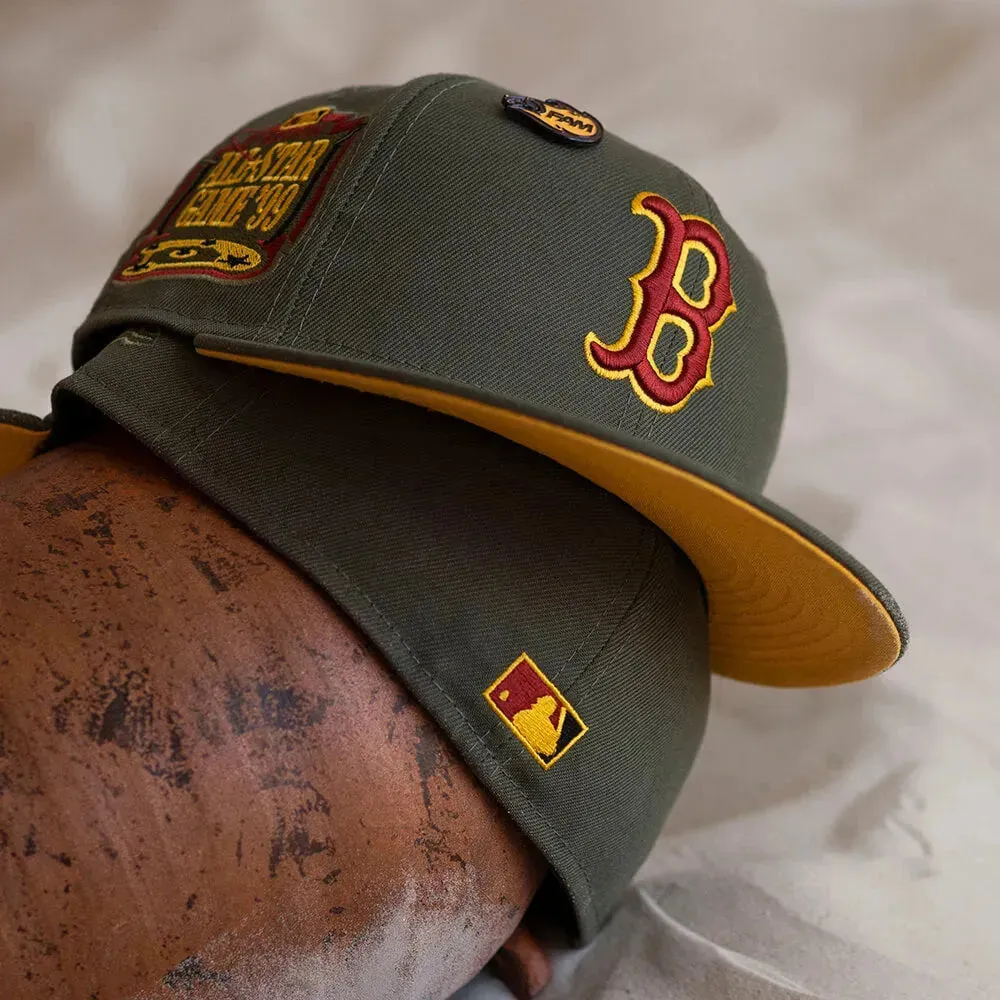 Mega Online Discount Sale Ending Soon New Era 59Fifty Mlb Boston Red Sox All Star Game 1999 Olive / Yellow Uv Fitted Cap