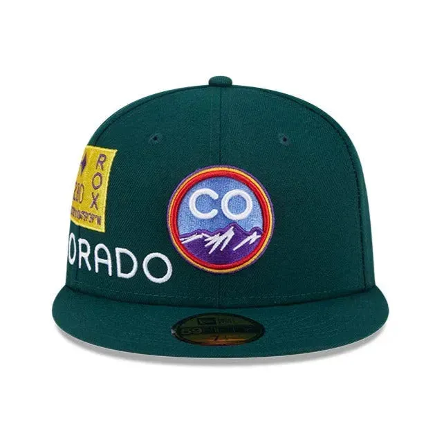 New Era 59Fifty Mlb Colorado Rockies Citycon Dakr Green / Grey Uv Fitted Cap Best Seller Deal Limited Stock Deals