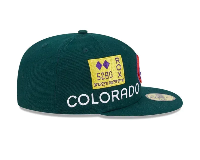 Todays Hot Pick Shop Now & Save New Era 59Fifty Mlb Colorado Rockies Citycon Dakr Green / Grey Uv Fitted Cap