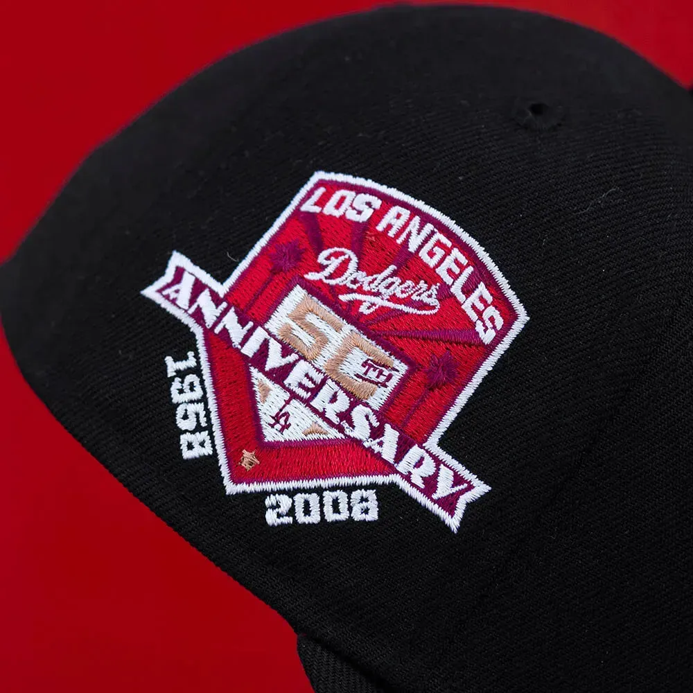 New Era 59Fifty Mlb Los Angeles Dodgers 50Th Anniversary Black / Red Uv Fitted Cap Trending Savings Now