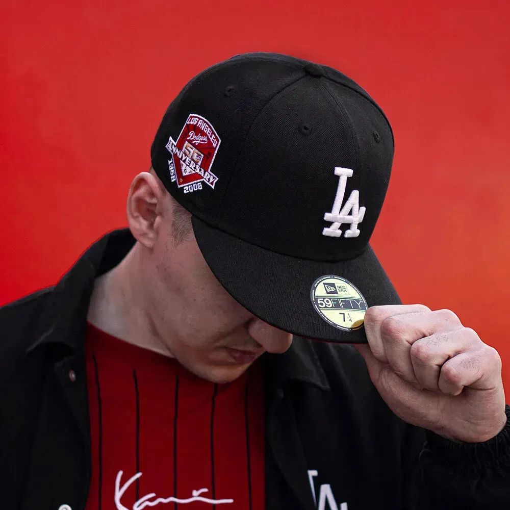 Weekend Flash Offer Shop the Best Deals New Era 59Fifty Mlb Los Angeles Dodgers 50Th Anniversary Black / Red Uv Fitted Cap