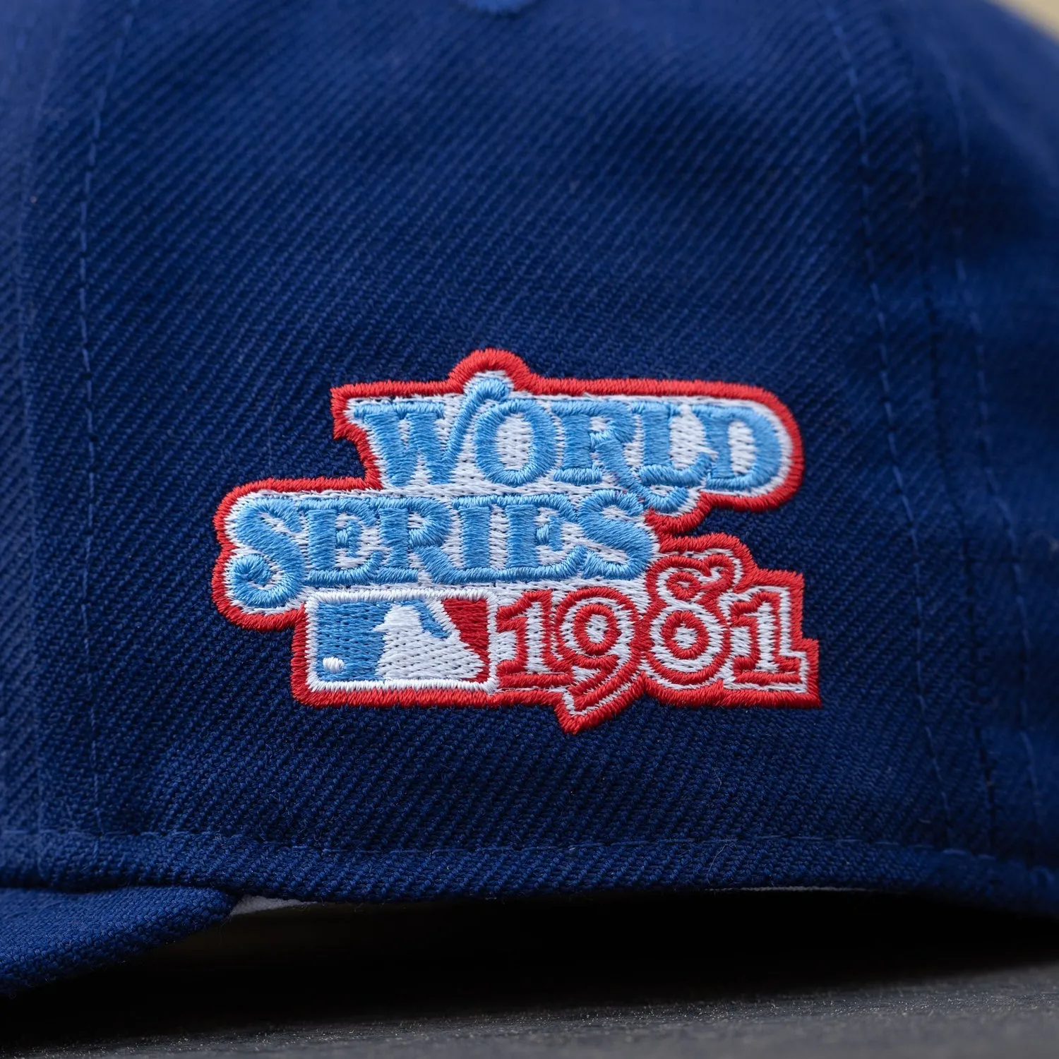 New Era 59Fifty Mlb Los Angeles Dodgers World Series 1981 Wool Royal / Kelly Green Uv Fitted Cap Clearance Sale