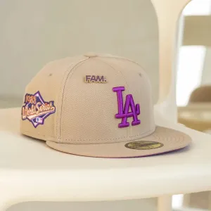 New Era 59Fifty Mlb Los Angeles Dodgers World Series 1988 Camel / Sparkling Grape Uv Fitted Cap Big Sale Today Trending Today Steal