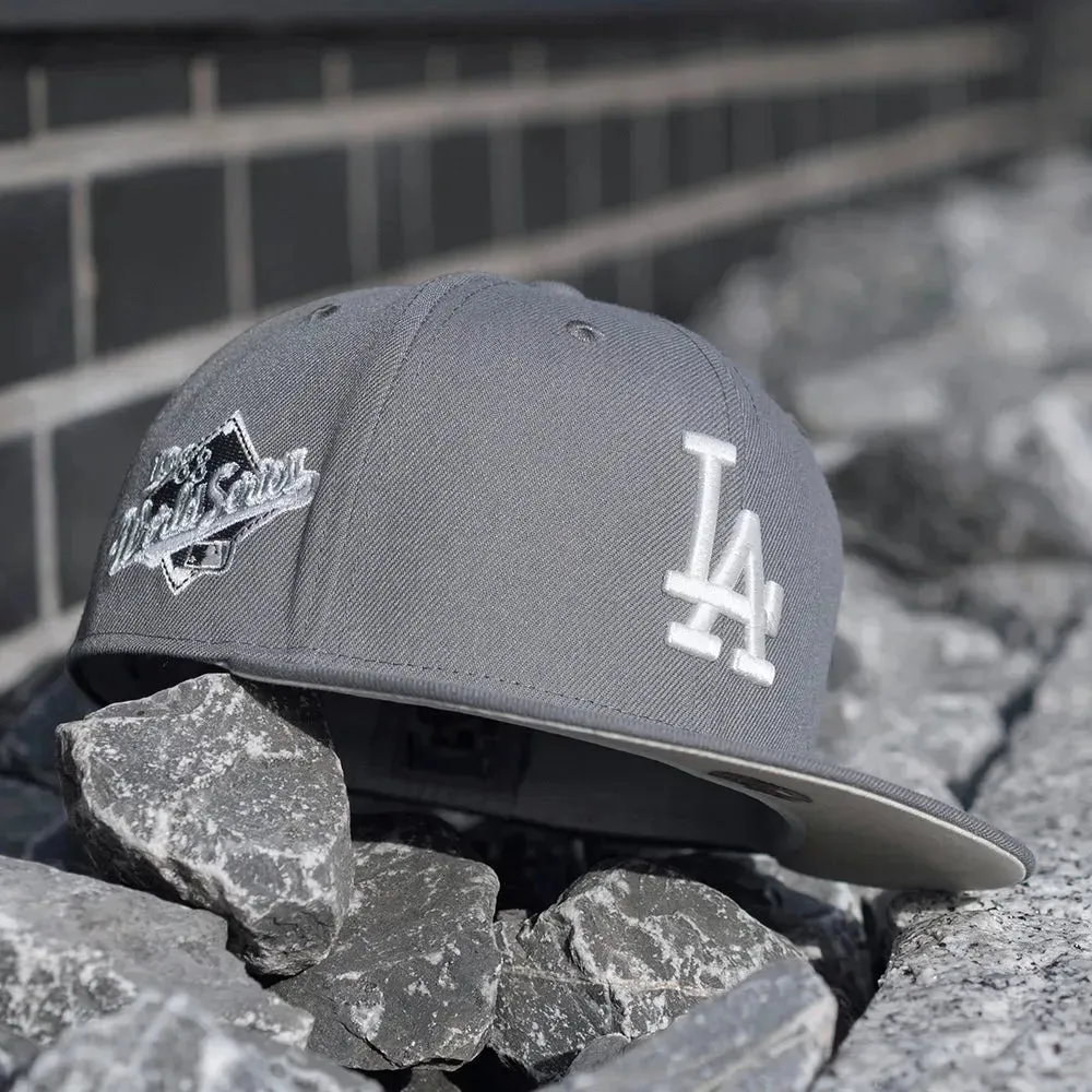 New Era 59Fifty Mlb Los Angeles Dodgers World Series 1988 Grey / Chrome White Uv Fitted Cap Dont Miss This Deal Online Exclusive Savings
