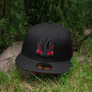 Deal Frenzy Today New Era 59Fifty Mlb New York Yankees Roses Black / Scarlet Uv Fitted Cap