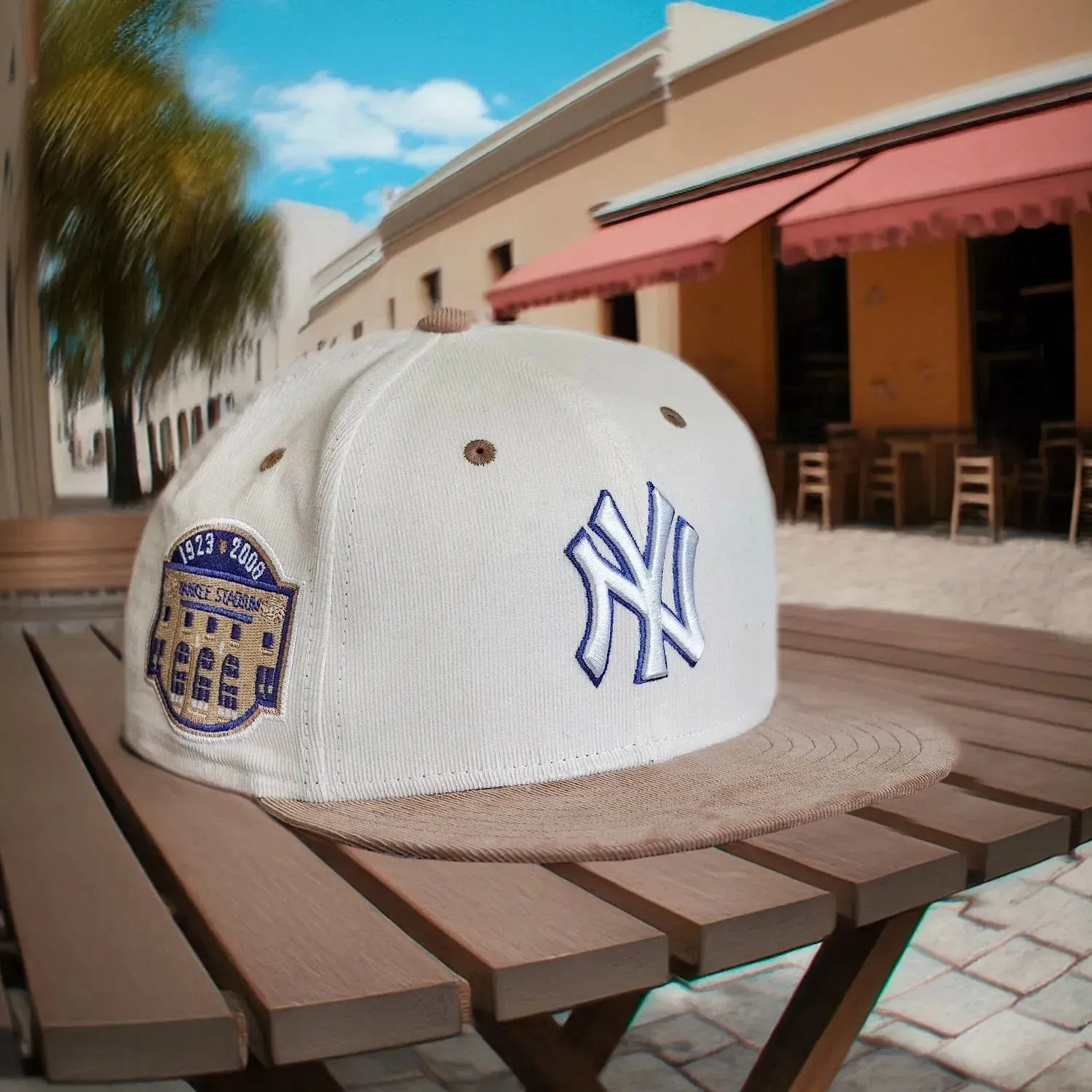 New Era 59Fifty Mlb New York Yankees Yankee Stadium Two Tone Micro Cord / Grey Uv Fitted Cap Save Today Event