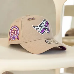 New Era 9Forty A-Frame Anaheim Angels 50Th Anniversary Camel / Sparkling Grape Uv Cap Price Drop Alert