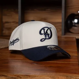 New Era 9Forty A-Frame Mlb Los Angeles Dodgers Script Two Tone / Grey Uv Snapback Cap Dont Miss Out! Sweet Deal Inside