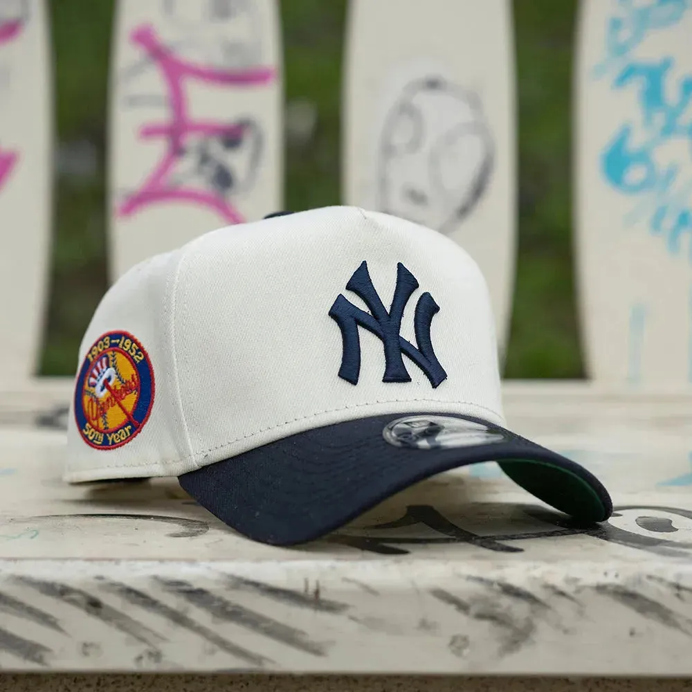New Arrival Discount New Era 9Forty A-Frame Mlb New York Yankees 50Th Anniversary Two Tone / Kelly Green Uv Snapback