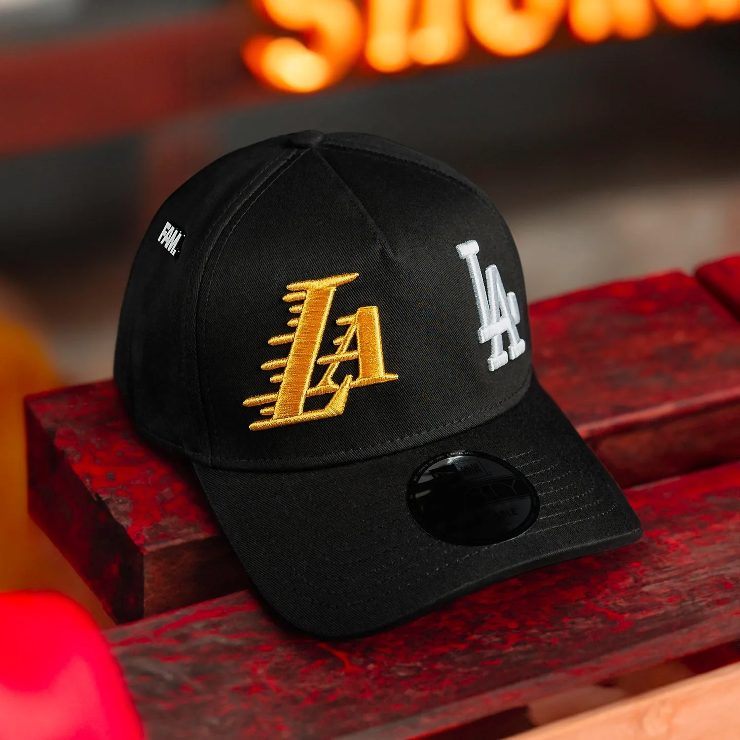 New Era 9Forty A-Frame Nba Los Angeles Lakers & Doodgers Black / Gray Uv Snapback Flash Discount Today
