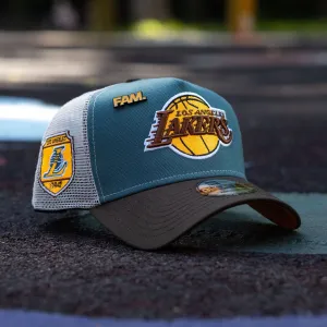 New Era 9Forty A-Frame Nba Los Angeles Lakers Chrome Pine Green / Orange Uv Trucker Flash Sale Now Best Deal Online