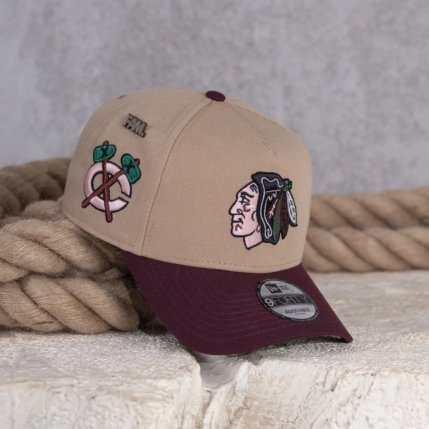 New Arrival Discount Daily Hot Deal New Era 9Forty A-Frame Nhl Chicago Blackhawks Tomahawks Two Tone / Kelly Green Uv Snapback