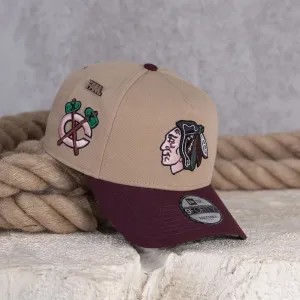 New Arrival Discount Daily Hot Deal New Era 9Forty A-Frame Nhl Chicago Blackhawks Tomahawks Two Tone / Kelly Green Uv Snapback