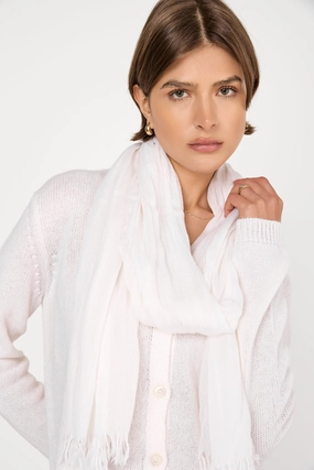 Special Occasion Discount Clearance Sale New Open Net Cashmere Scarf In White