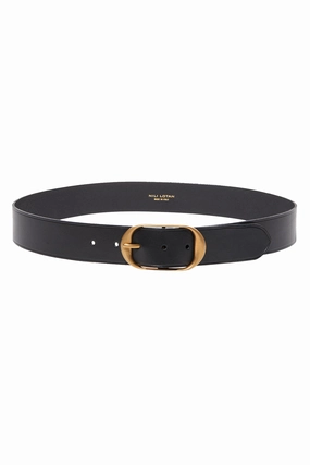 Grab Todays Deal Nili Belt In Black With Antique Brass Buckle