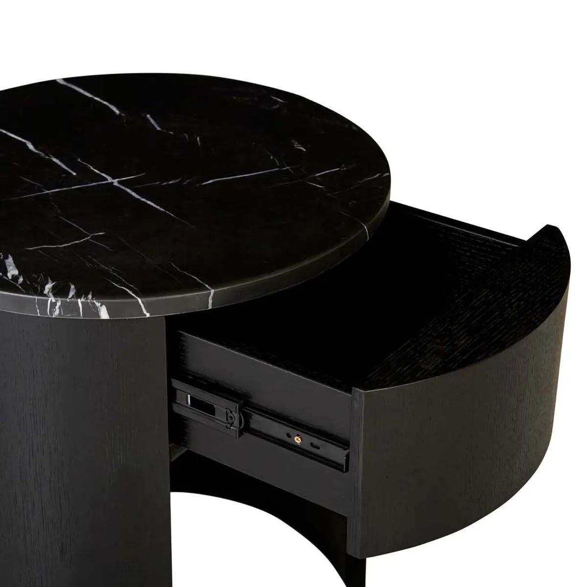 Oberon Crescent Marble Bedside Table