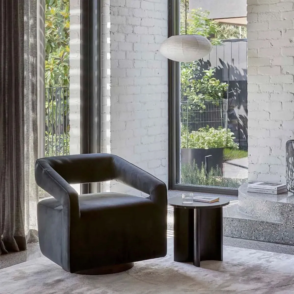 Oberon Eclipse Marble Side Table